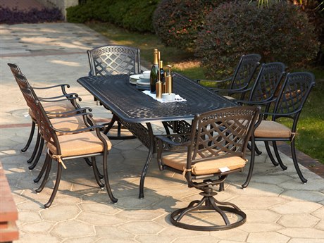 Darlee Outdoor Living Sedona Cast Aluminum Antique Bronze 9 Piece Dining Set