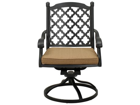 Darlee Outdoor Living Madison Cast Aluminum Antique Bronze Swivel Rocker Dining Arm Chair Set of 4