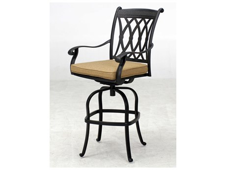Darlee Outdoor Living Capri Cast Aluminum Antique Bronze Swivel Bar Stool Set of 4