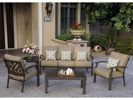 Darlee Outdoor Living Brooklyn Aluminum Multibrown 5 Piece Lounge Set