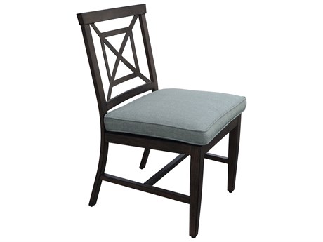 Darlee Outdoor Living Atlantis Walnut Aluminum Cushion Dining Chair in Spa