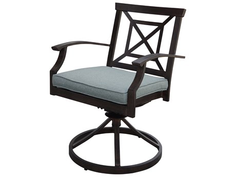 Darlee Outdoor Living Atlantis Walnut Aluminum Cushion Dining Chair in Spa