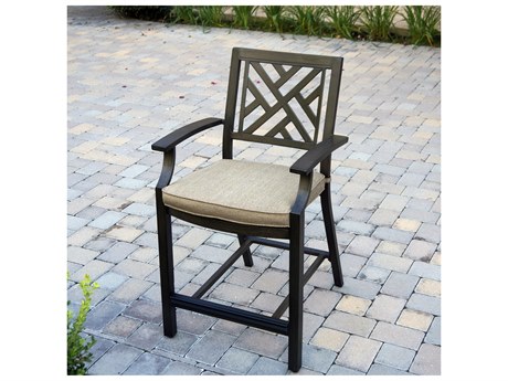 Darlee Outdoor Living Brooklyn Aluminum Multibrown 4 Piece Bar Set with Cushions