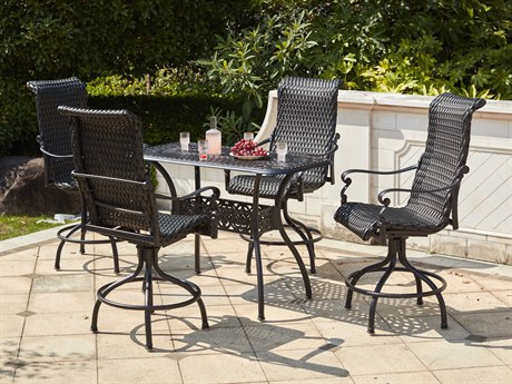 Darlee Outdoor Living Victoria Wicker Espresso 5 Piece Counter Set
