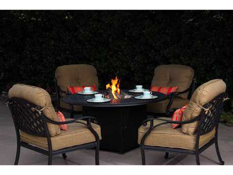 Darlee Outdoor Living Nassau Casual Cushion Antique Bronze Cast Aluminum Lounge Set