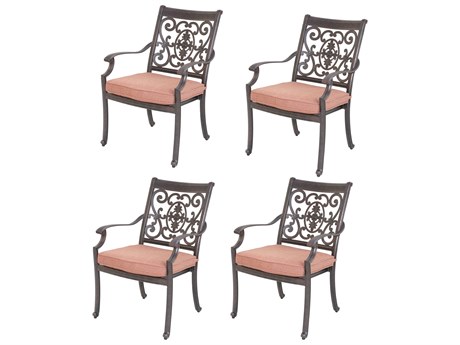 Darlee Outdoor Living St.Cruz Cast Aluminum Dining Chair with Cushion Set of 4