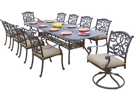 Darlee Outdoor Living Santa Monica Cast Aluminum Antique Bronze 11 Piece Dining Set