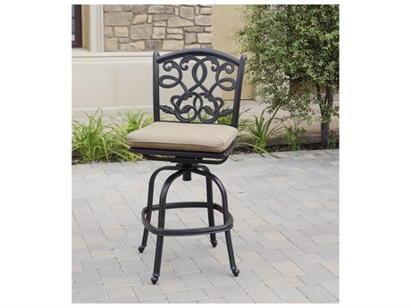 Darlee Outdoor Living Santa Monica Cast Aluminum Antique Bronze Swivel Bar Stool Set of 6