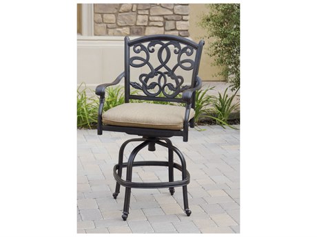 Darlee Outdoor Living Santa Monica Cast Aluminum Antique Bronze Swivel Counter Height Stool Set of 4