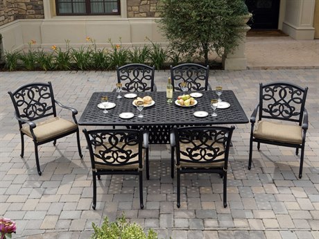 Darlee Outdoor Living Santa Monica Cast Aluminum Antique Bronze 7 Piece Dining Set