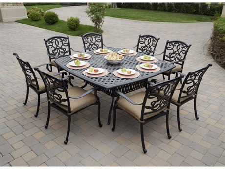 Darlee Ocean View Antique Bronze Cast Aluminum Dining Set ...