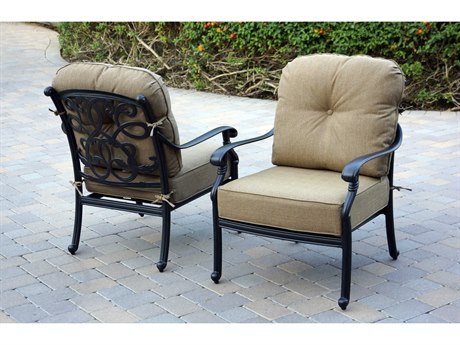 Darlee Outdoor Living Santa Monica Cast Aluminum Antique Bronze Lounge Chair Set of 4