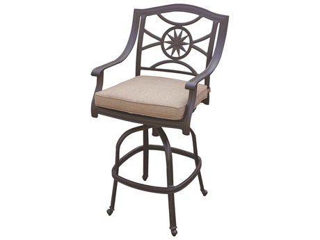 Darlee Outdoor Living Ten Star Cast Aluminum Antique Bronze Swivel Bar Stool Set of 6