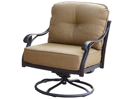 Darlee Outdoor Living Standard Nassau Cast Aluminum Antique Bronze Swivel Rocker Lounge Chair Set of 4