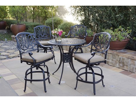 Darlee Ocean View Antique Bronze Cast Aluminum Dining Set ...