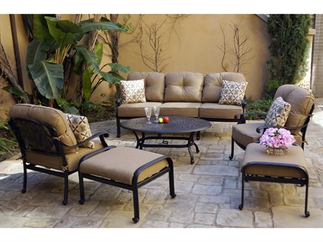 Darlee Outdoor Living Elisabeth Cast Aluminum Antique Bronze 6 Piece Lounge Set
