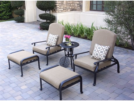 Darlee Outdoor Living Elisabeth Cast Aluminum Antique Bronze 5 Piece Lounge Set
