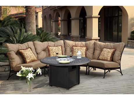 Darlee Outdoor Living Santa Anita Antique Bronze Cast Aluminum Lounge Set