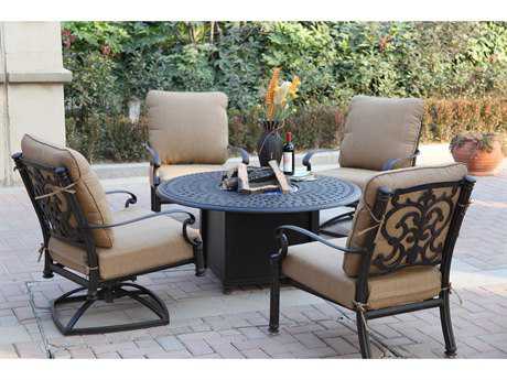 Darlee Outdoor Living Santa Barbara Antique Bronze Cast Aluminum Lounge Set