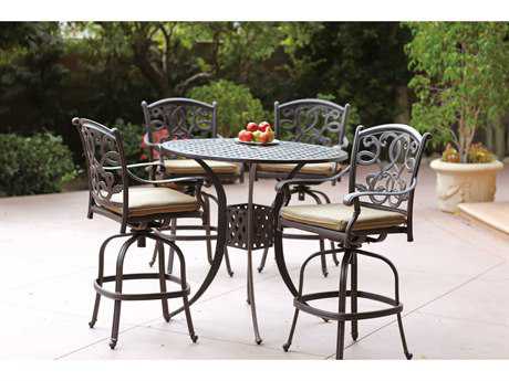 Darlee Outdoor Living Santa Monica Cushion Antique Bronze Cast Aluminum Bar Set