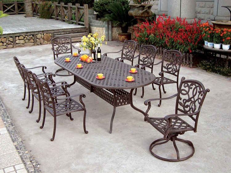 Darlee Outdoor Living Standard Santa Monica Casual Cushion Cast Darlee Outdoor Living Standard Santa Monica Casual Cushion Cast Aluminum Dining Set