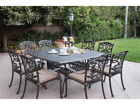 Darlee Outdoor Living Santa Monica Cushion Antique Bronze Cast Aluminum Dining Set