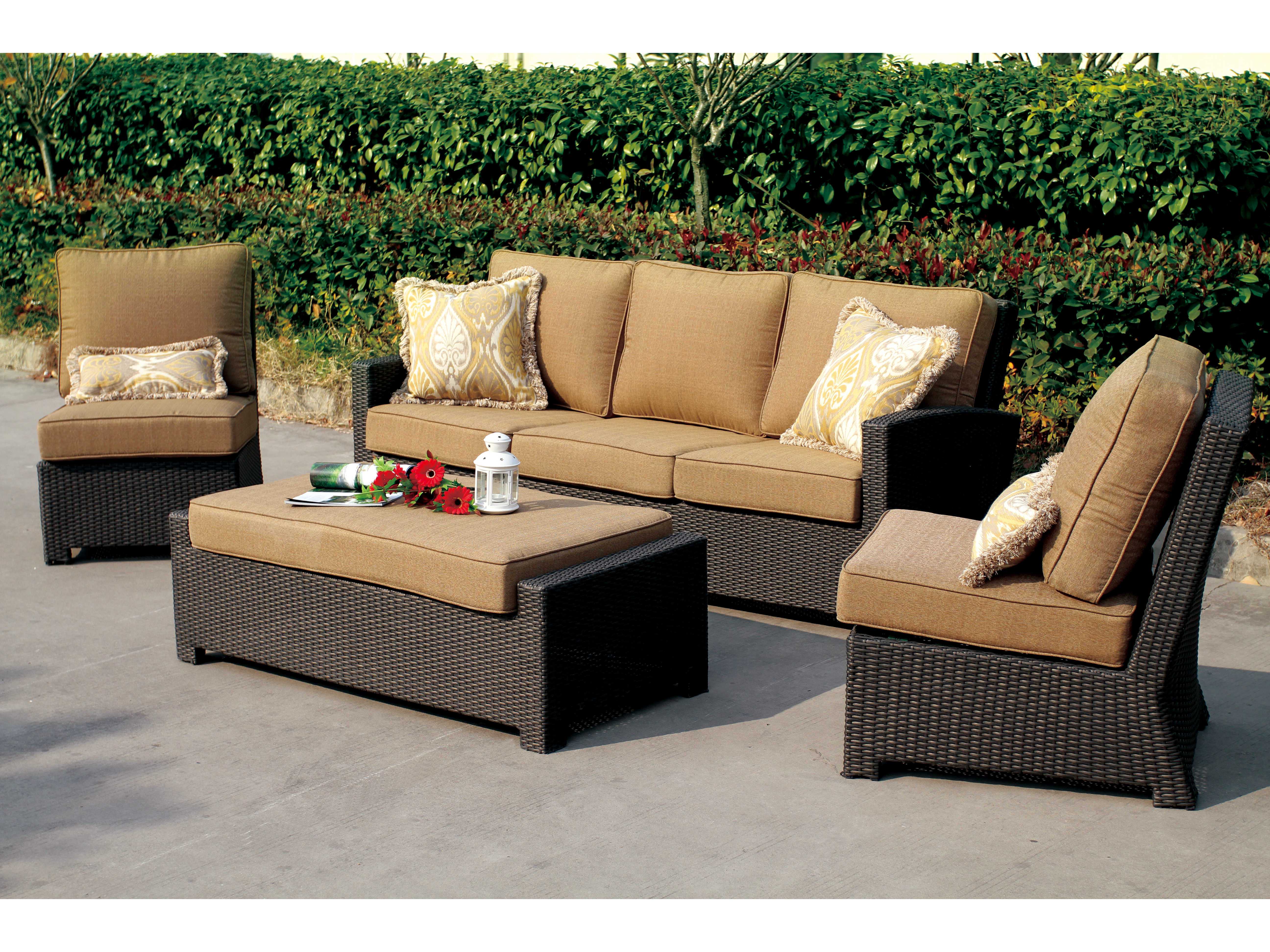 Darlee Outdoor Living Vienna Wicker Espresso Sofa ... Darlee Outdoor Living Vienna Wicker Espresso Sofa ... on Outdoor Living Wicker id=58564