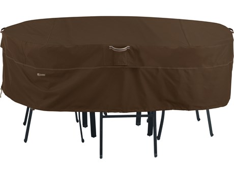 Duck Covers Madrona Dark Cocoa 88 Inch Rectangular/Oval Table & Chair Cover