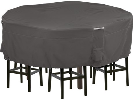 Duck Covers Ravenna Dark Taupe 96 Inch Round Table & Chair Set Cover