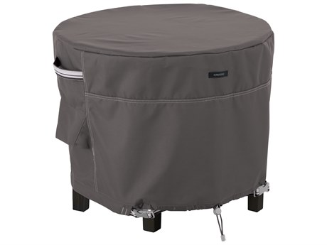 Duck Covers Ravenna Dark Taupe 36 Inch Ottoman Round Table Cover