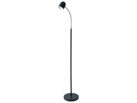 Dainolite Satin Black Polished Chrome Floor Lamp