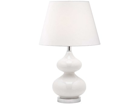 Dainolite Traditional Polished Chrome White Glass Table Lamp