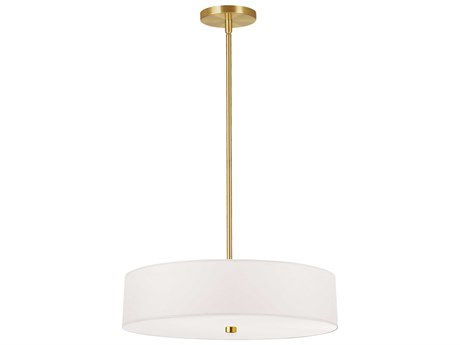 Dainolite Everly 4-Light White Aged Brass Drum Pendant
