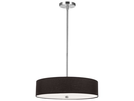 Dainolite Everly 4-Light Black Polished Chrome Drum Pendant