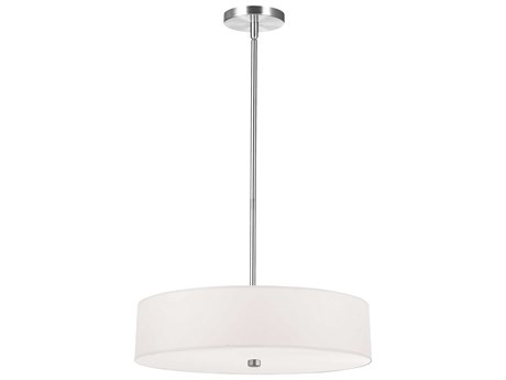 Dainolite Everly 4-Light White Polished Chrome Drum Pendant