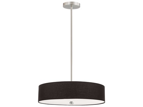 Dainolite Everly 4-Light Black Satin Chrome Drum Pendant