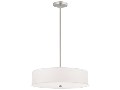 Dainolite Everly 4-Light White Satin Chrome Drum Pendant