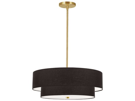 Dainolite Everly 4-Light Aged Brass Black Drum Tiered Pendant