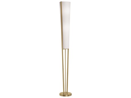 Dainolite Emotions Aged Brass White Fabric Floor Lamp
