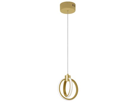 Dainolite Parson 1-Light Aged Brass White Round Mini Pendant
