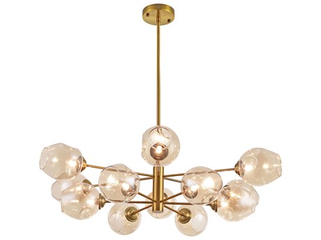 Dainolite Abii 12-Light Vintage Bronze Champagne Globe Tiered Chandelier