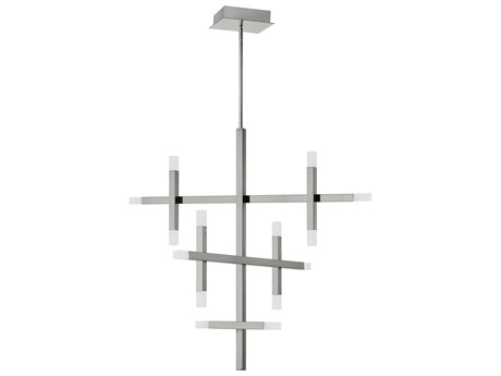 Dainolite Acasia 14-Light Polished Chrome Geometric Linear Tiered Chandelier