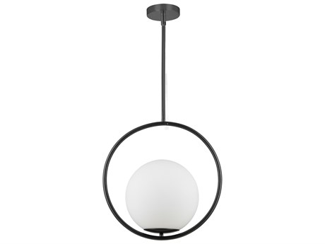 Dainolite Adrienna 1-Light Matte Black Globe Pendant