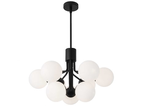 Dainolite Amanda 9-Light Matte Black Globe Pendant