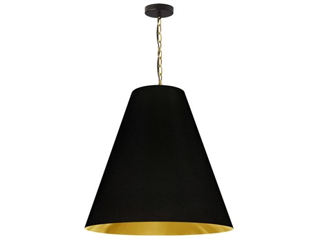 Dainolite Anaya 1-Light Black Gold Aged Brass Pendant