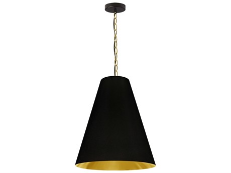 Dainolite Anaya 1-Light Black Gold Aged Brass Pendant