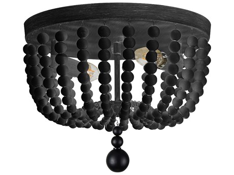 Dainolite Bridget 2-Light Matte Black Flush Mount