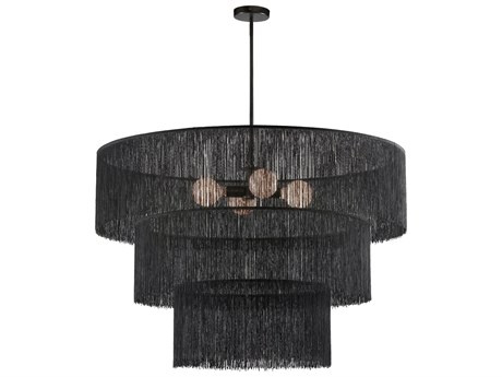 Dainolite Cadelaria 4-Light Black Matte Tiered Chandelier