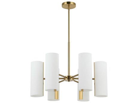 Dainolite Cleta 6-Light Aged Brass Cylinder Chandelier