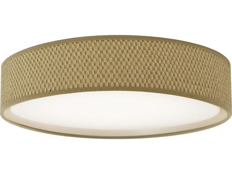 Dainolite Corinne 1-Light Natural Brown Drum Flush Mount
